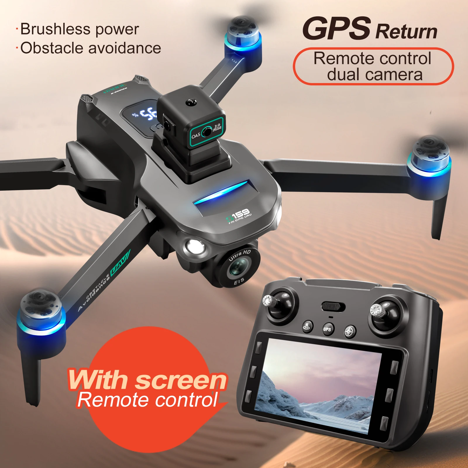 Drone Rc Gps S159 - المهنية S159 نظام تحديد المواقع بدون