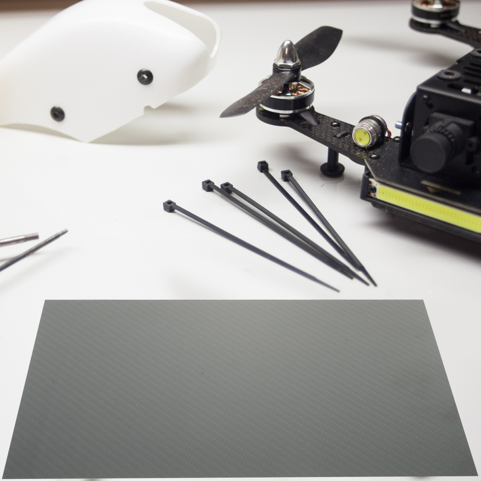 لوح ألياف الكربون بنمط التويل  - مراجعة Drone Rc Drone وسعره