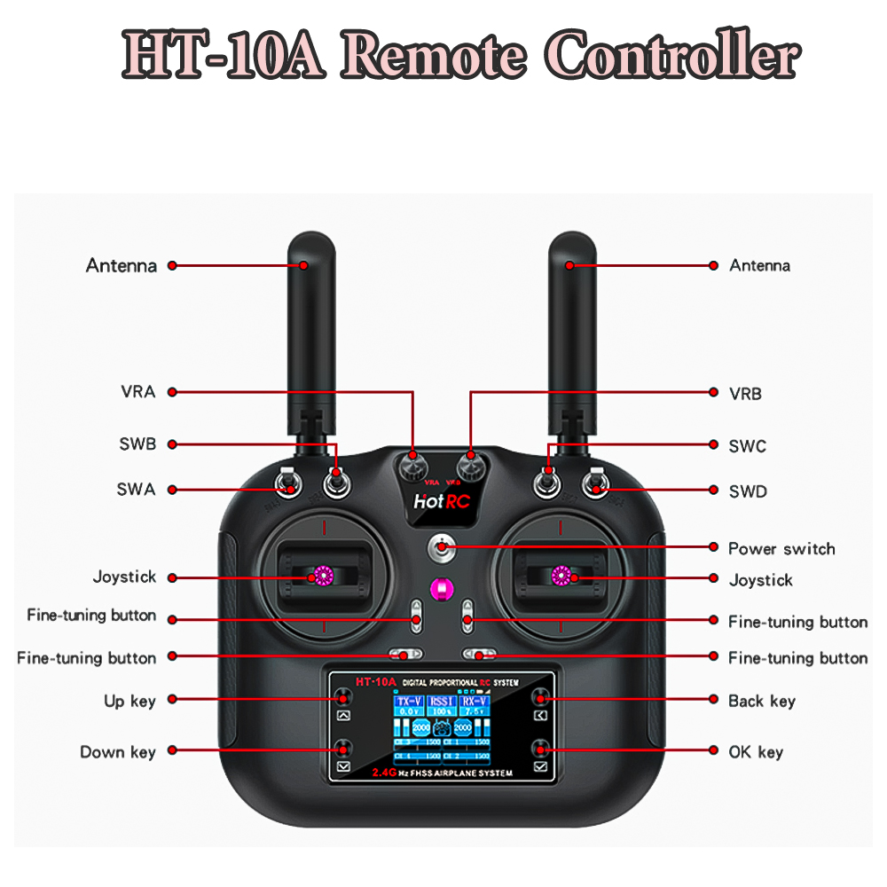 جهاز تحكم عن بعد هوت آر سي HT- - مراجعة Drone Rc Parts وسعره