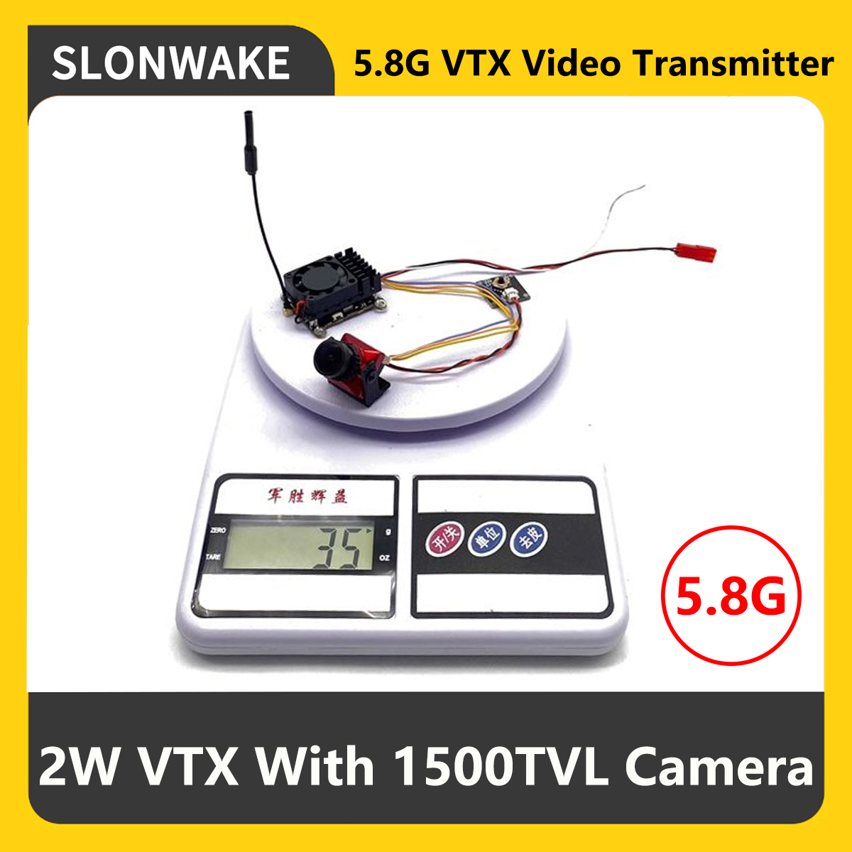 جهاز إرسال SLONWAKE 5.8G 2000m - مراجعة Drone Rc Receiver And Transmitter وسعره