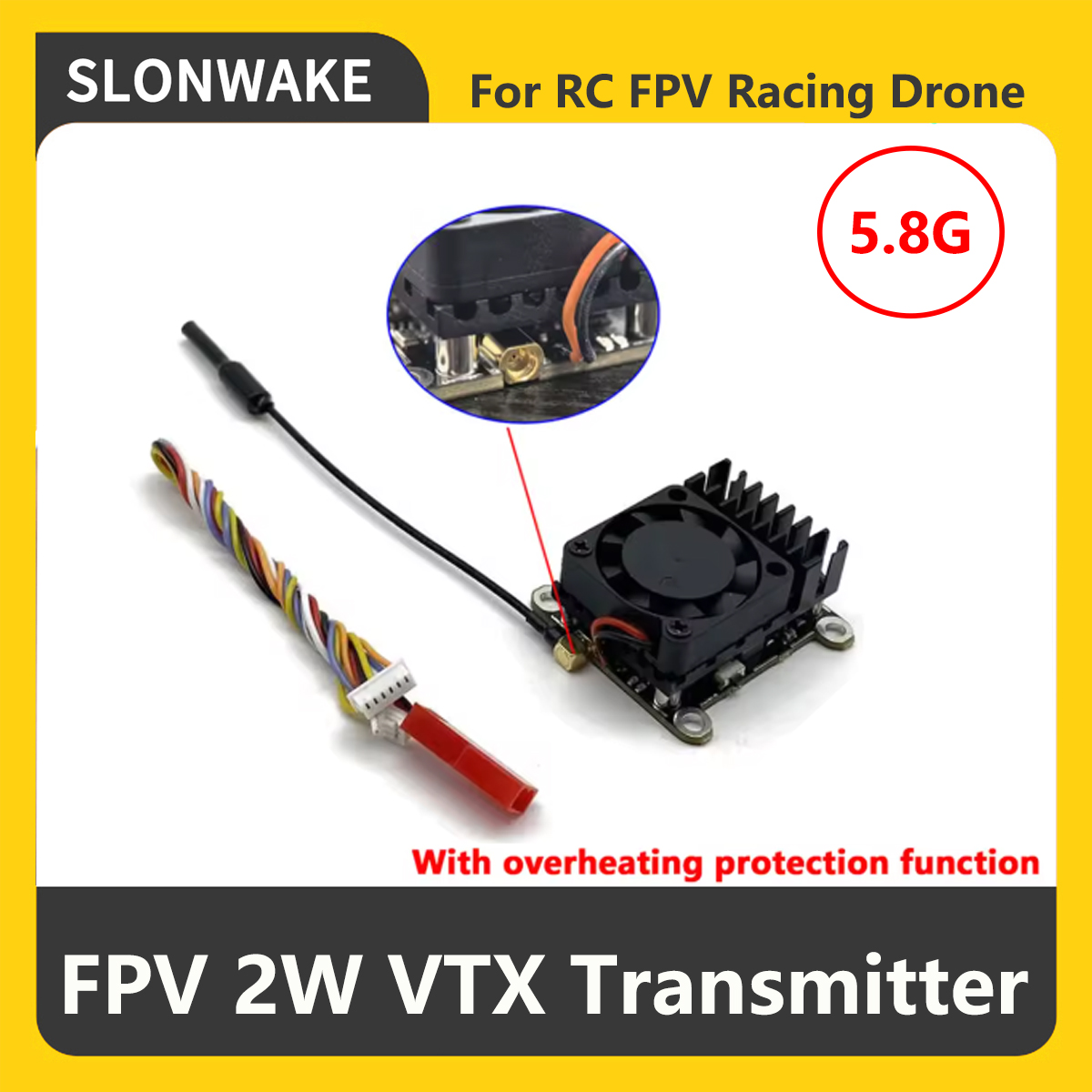 جهاز إرسال SLONWAKE 5.8G 2000m - مراجعة Drone Rc Receiver And Transmitter وسعره