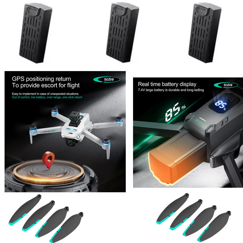 البطارية الأصلية لطائرة بدون ط - مراجعة Drone Rc Gps S159 وسعره